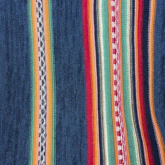 Ralph Lauren Chaps Pullover Sweater Stripe Serape Southwestern Linen Blend PS - Picture 2 of 7